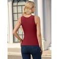 thumbnail image 3 of ANFERRY Seamless Ribbed Tank Tops for Women Square Neck Camisoles Built in Bra Slim Fit Cami Tops, 3 of 8