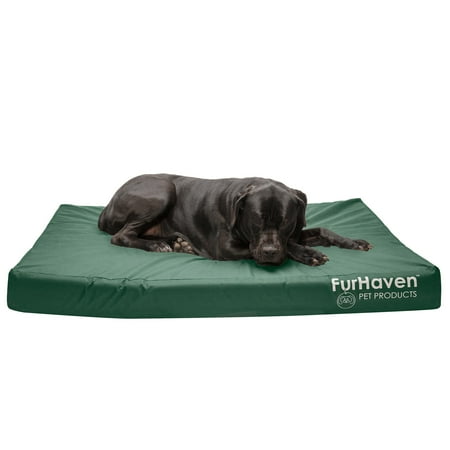 UPC: 0842229125429 | FurHaven Pet Products Indoor/Outdoor Oxford Deluxe Full Support Pet Bed for Dogs & Cats – Forest Jumbo Plus