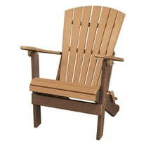 41 x 29 x 35 in. OS Home & Office Fan Back Folding Adirondack Chair, Cedar & Tudor Brown