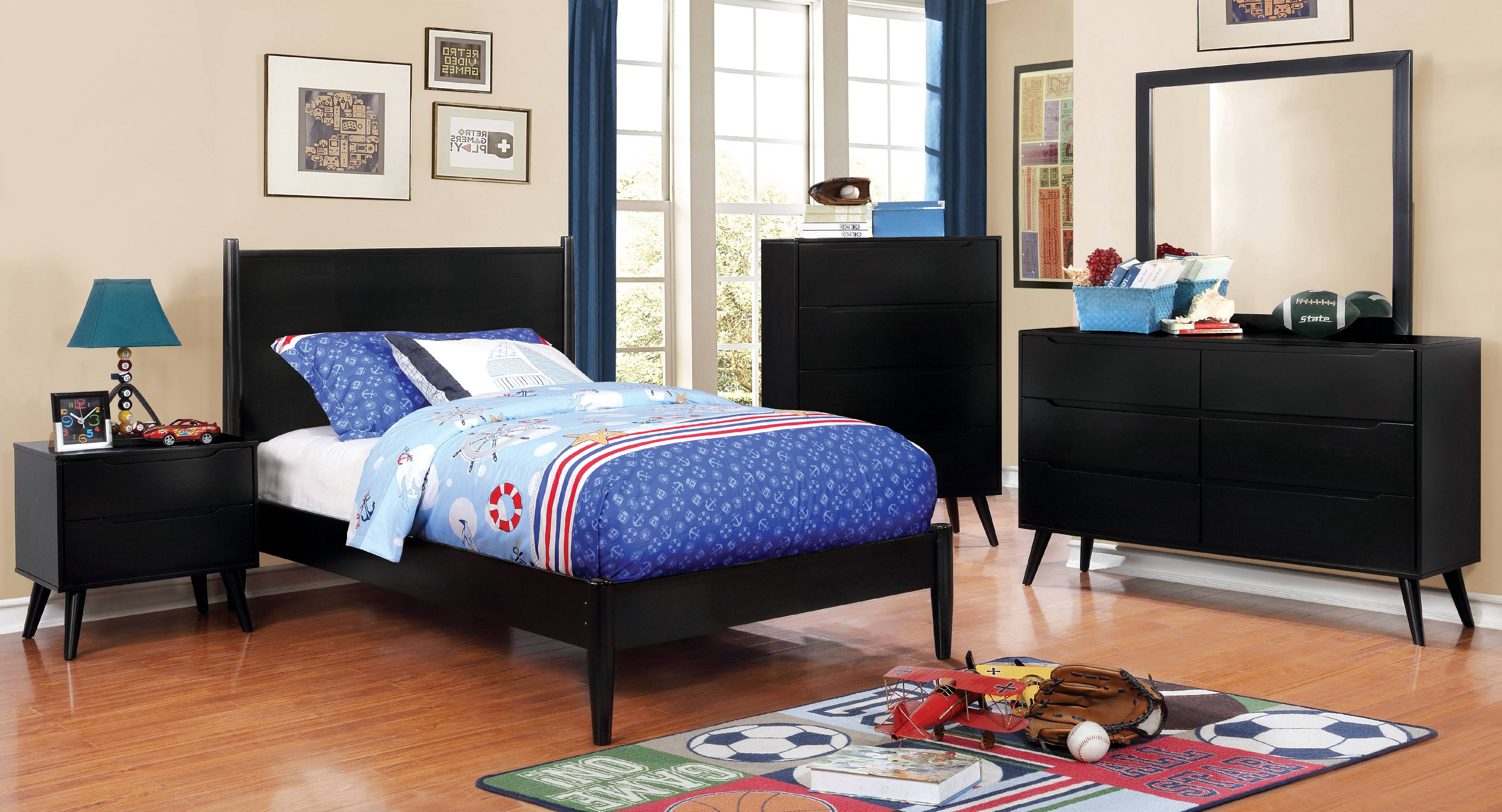 Furniture of America Farrah 2-Piece Dresser and Mirror Set, Black