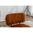 thumbnail image 6 of Nursery Rocking Chair, Faux Fur Plush Upholstered Glider Rocker Chair with Metal Base, Comfy Rocking Accent Chair Armchair for Living Room Bedroom Office, Caramel, 6 of 7