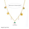 thumbnail image 4 of SKQIT Creative Multi-Element Pendant Necklace with Pink Strawberry, Heart, Sunflower, and Imitation Pearl Charms, 4 of 6