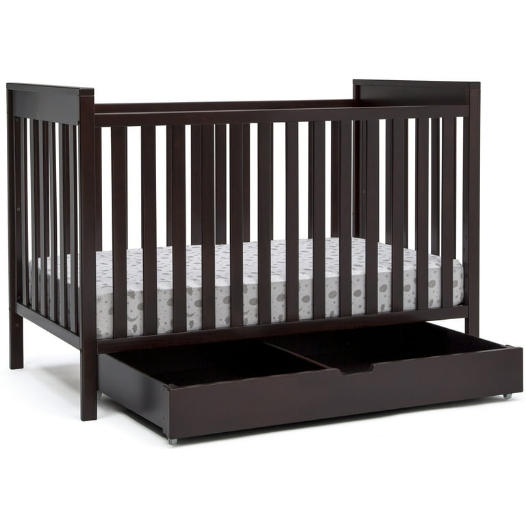 Delta Children Under Crib Roll Out Storage W100950 Greenguard Gold Certified Dark Chocolate Walmart