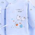 thumbnail image 4 of Dakiuu Newborn Cute Clothes Set 5 Pieces Layettes Gift Set for Boys Girls Fall Winter Cotton Long Sleeve Tops Footies Pants with Bib And Hats Infant Baby Outfit, 4 of 9