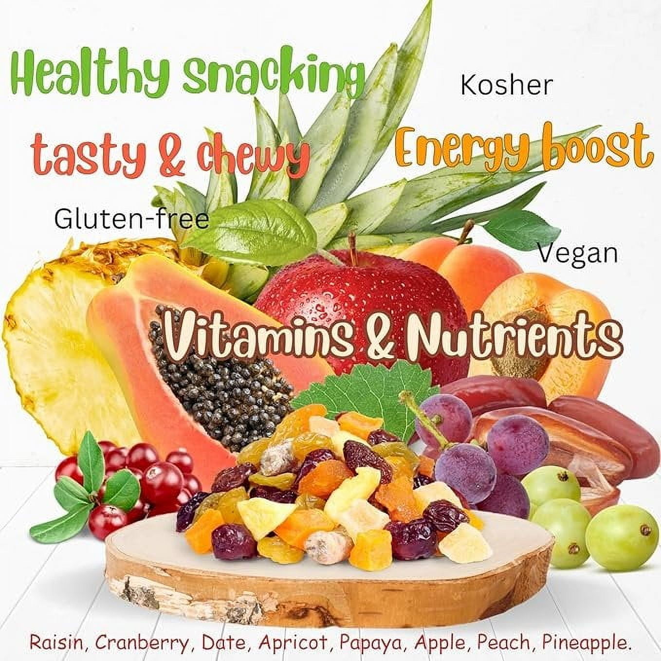 Dried Mixed Fruit Dices Medley - by Its Delish, 10 Lbs lbs Bulk Bag  Healthy Snacks for Adults, Kids & Pets  Fresh Cut Snack Mix Dry Fruit and Berries Trail Mix without Nuts  Gluten Free, Vegan