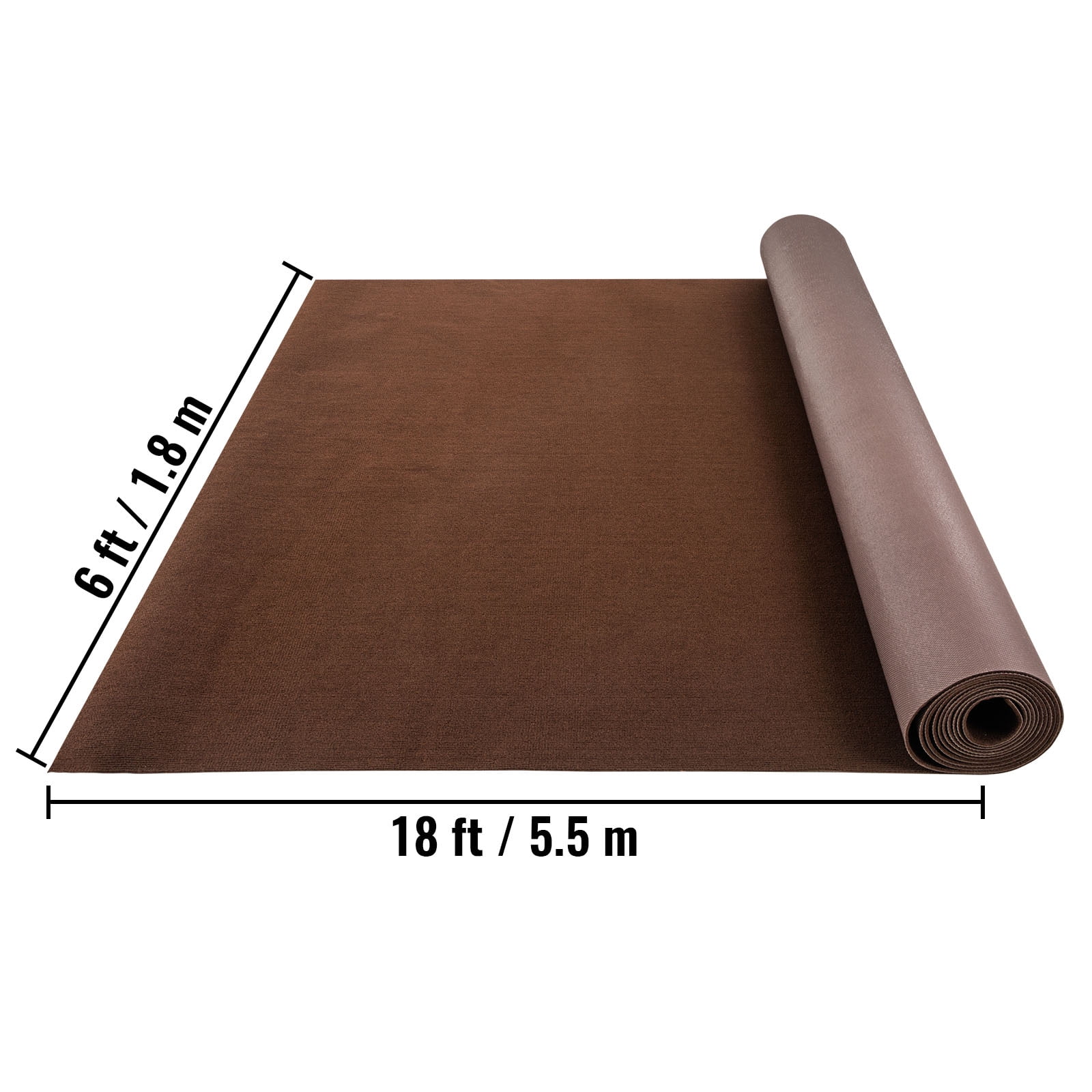 KFFKFF Dark Brown 6 ft x 18 ft Marine CarpetingMarine Grade Carpet for Boats with Waterproof Back Outdoor Rug for Patio Porch Deck Garage Outdoor Area Rug Runner Non-Slide Porch Rug
