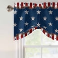thumbnail image 4 of Country Star Farm Tie Up Valance Curtains for Windows, Kitchen Curtains Window Treatments, Red Blue Patriots Stripe American Flag Short Window Shades Valances for Bedroom Bathroom Cafe 42"x18", 4 of 8