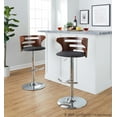 thumbnail image 2 of LumiSource Chrome, Walnut Wood, Charcoal Fabric Cosi Adjustable Barstool - Set of 2, 2 of 6
