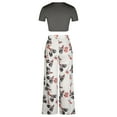 thumbnail image 5 of Aloohaidyvio Pants Sets for Women 2 Piece,Fashion Women Summer Froral Print Casual Short SLeeve Top+ Pant Set, 5 of 6
