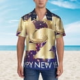 thumbnail image 2 of Disketp 2025 New Year 1 Hawaiian Shirts for Men,Mens Casual Short Sleeve Button Down Shirts Beach Shirt,Small, 2 of 7