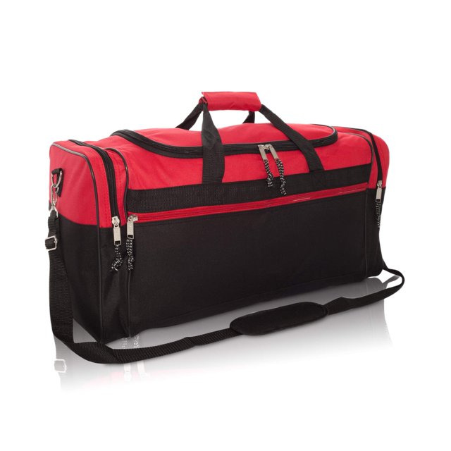 Bolsa de viaje DALIX Vacation Travel 25 L de poliéster rojo/negro