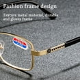 thumbnail image 7 of Fashion Simple Classic Square Frame Business Reading Glasses Eye Protection Anti Fatigue Ultra Light Glasses GOLD STRENGTH 200, 7 of 7
