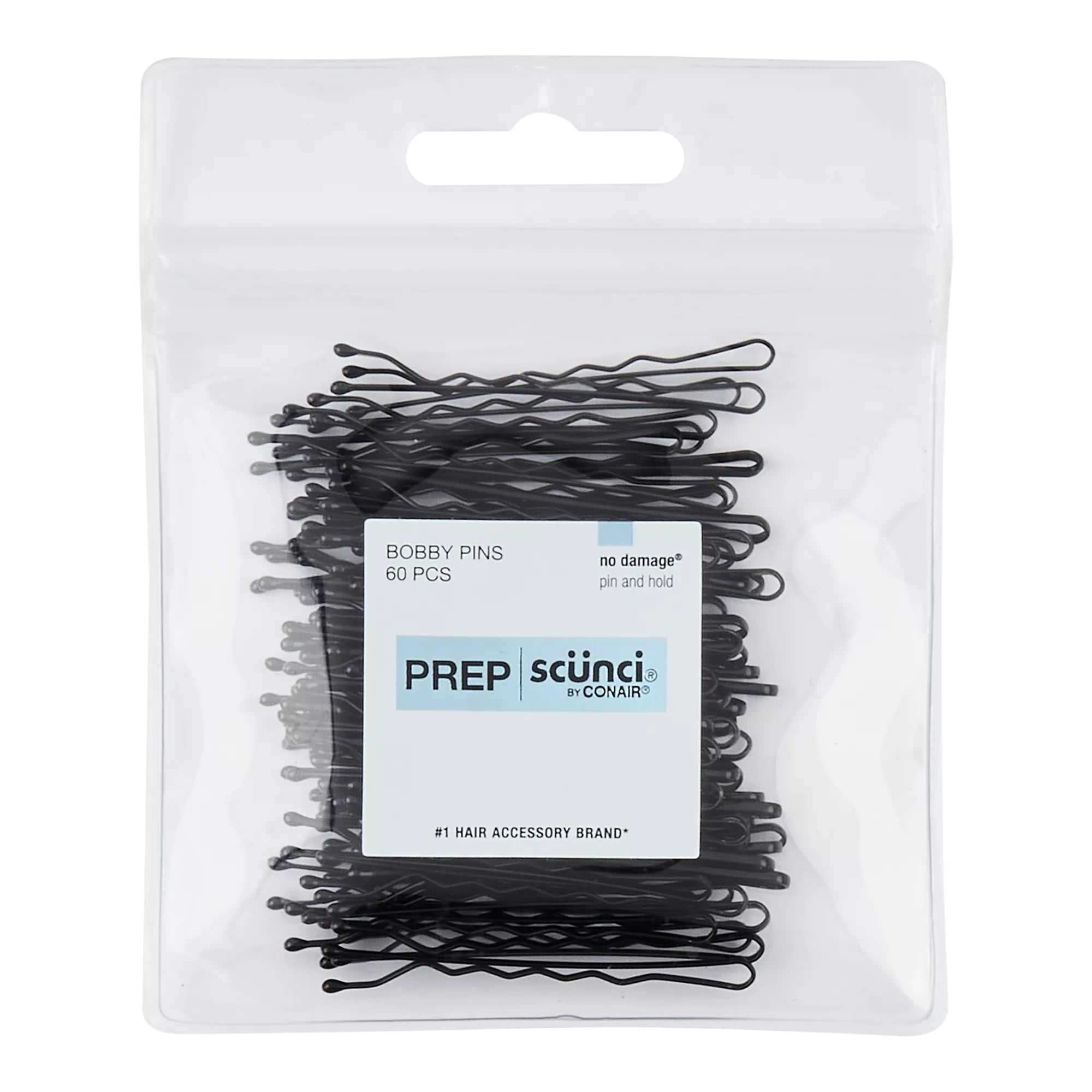 (5 pack) Scunci Prep No Damage Pin & Hold Bobby Pins, Black, 60-Pieces