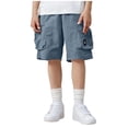 thumbnail image 6 of ITSAME Boys Cargo Shorts, Elastic Waist with Pockets Quick-Dry Summer Fashion Casual Shorts Blue Size 15-16, 6 of 6