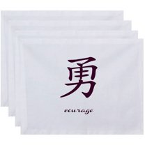 Simply Daisy 18" x 14" Courage Word Print Placemats, Set of 4