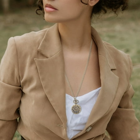 Clispeed Vintage Style Bronze Quartz Pocket Watch with Hollow Flower Pendant and Chain Necklace for Men and Women