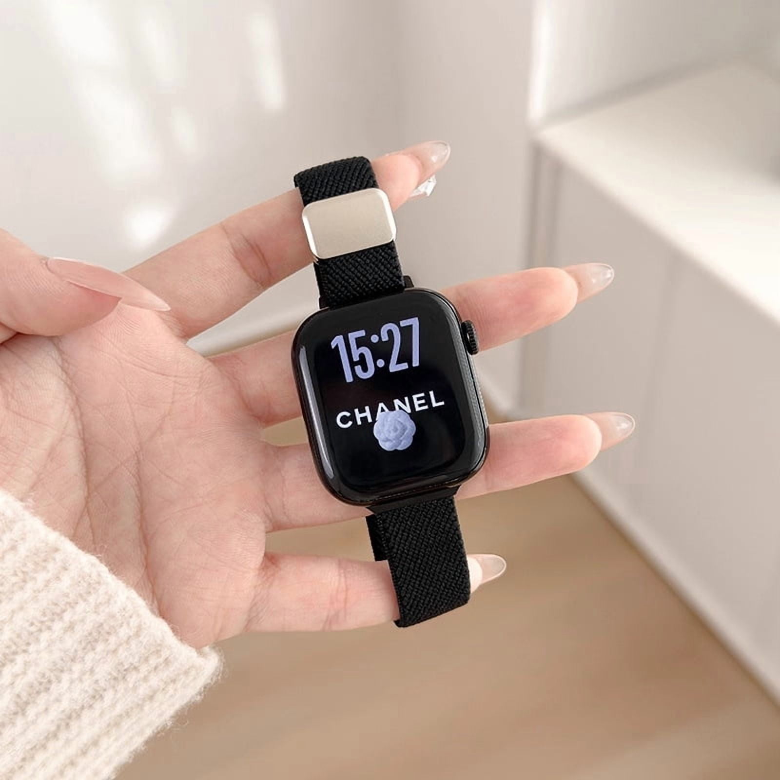 Magnetic Buckle Nylon Strap For Apple Watch Band series 11 10 42mm 46mm 41mm 40mm 45mm 44mm 38mm 49mm Slim Elasticity Nylon Bracelet For iWatch 9 8 7 SE 3 2 6 5 Ultra 3 2