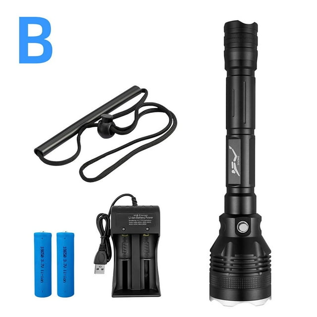 Mosiee Scuba Diving Ipx8 Waterproof Flashlight Led Light 80M Deep Underwater Torch 4000Lm Non-Slip Flashlight With Hang Strap