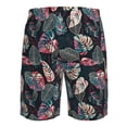 thumbnail image 6 of Kdxio Colorful Tropical Leaves Pattern Mens Casual Shorts - Drawstring Summer Beach Sports Shorts for Men, 6 of 9