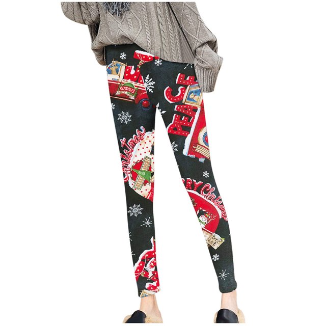 Mallas forradas de lana Sherpa de invierno de Navidad para mujer, pantalones térmicos cálidos de felpa de Cachemira gruesa elástica de cintura alta, pantalones elásticos Fridja hfkajh103781
