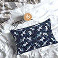 thumbnail image 5 of Goofa Cute Shark Print Plush Throw Pillow Case, Soft Velvet with Hidden Zipper, Decorative Cushion Cover for Sofa, Bed, Car, and Home Décor-20"x30", 5 of 6