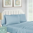 thumbnail image 2 of BNM Egyptian Cotton 1200 Thread Count Solid Deep Pocket Bedroom Sheet Set, California King, Light Blue, 2 of 2