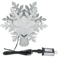 thumbnail image 4 of Lámpara LED de proyección de copo de nieve, árbol de Navidad plateado, decoración giratoria de tormenta de nieve, enchufe estadounidense de 110V, 4 of 5