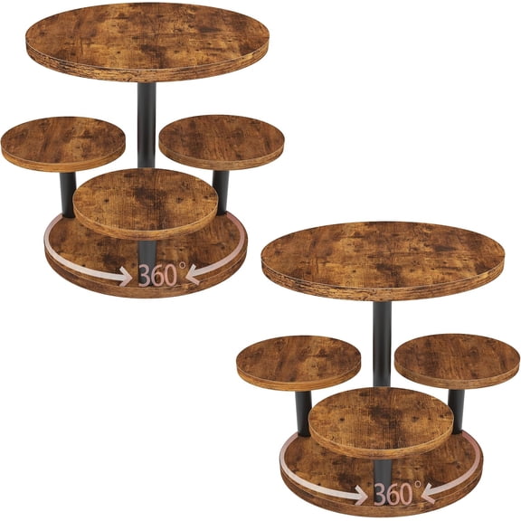 Cupcake Stand, 2 Pack Rotatable Cupcake Stand for 50 Cupcakes, Wood Cake Stand Cupcake Tower, Rustic Dessert Table Display Set Tiered Tray Stand, Round Serving Tray for Party Wedding Birthday