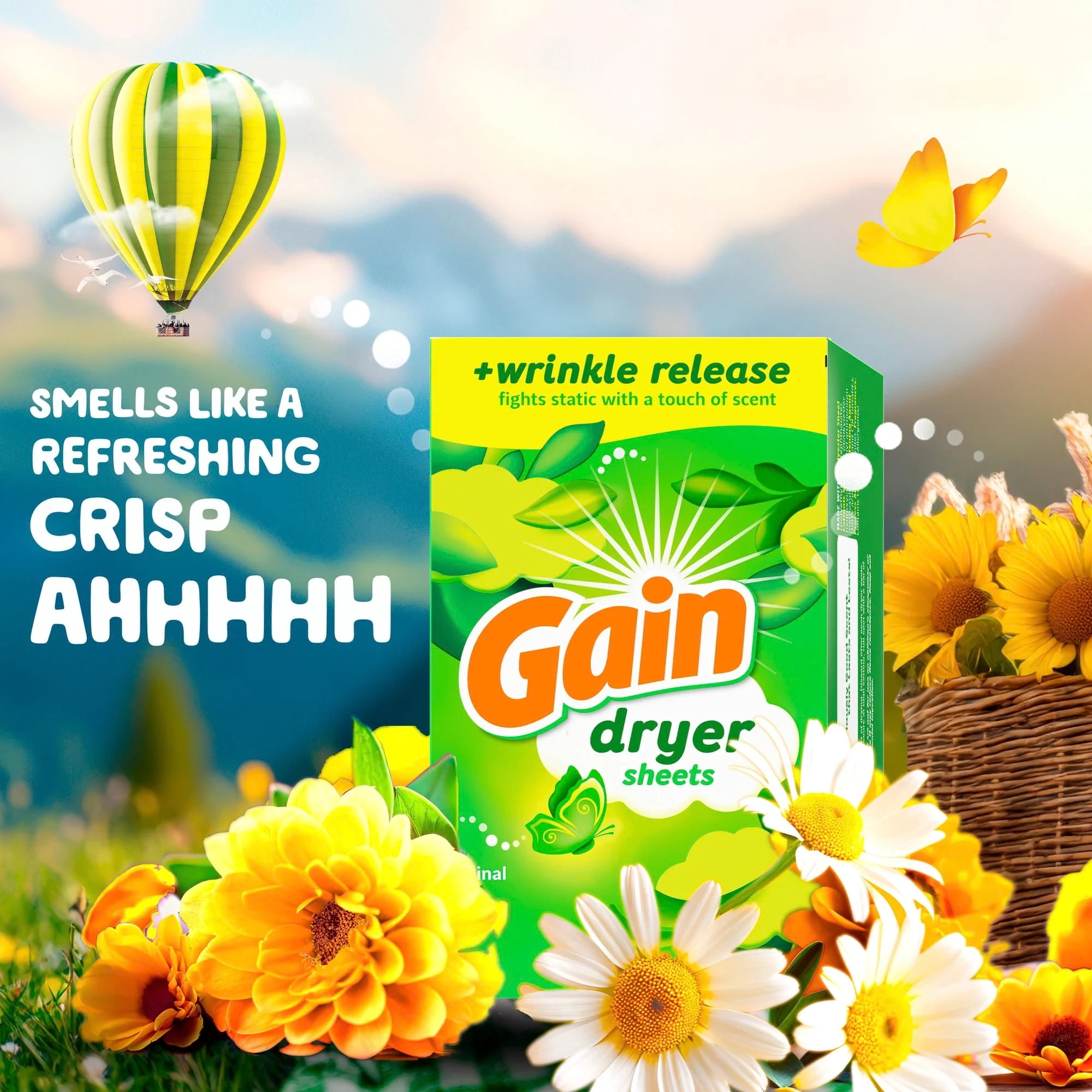Gain Original Scent Dryer Sheets: Long-Lasting Freshness , 210 Count, (2-Pack)