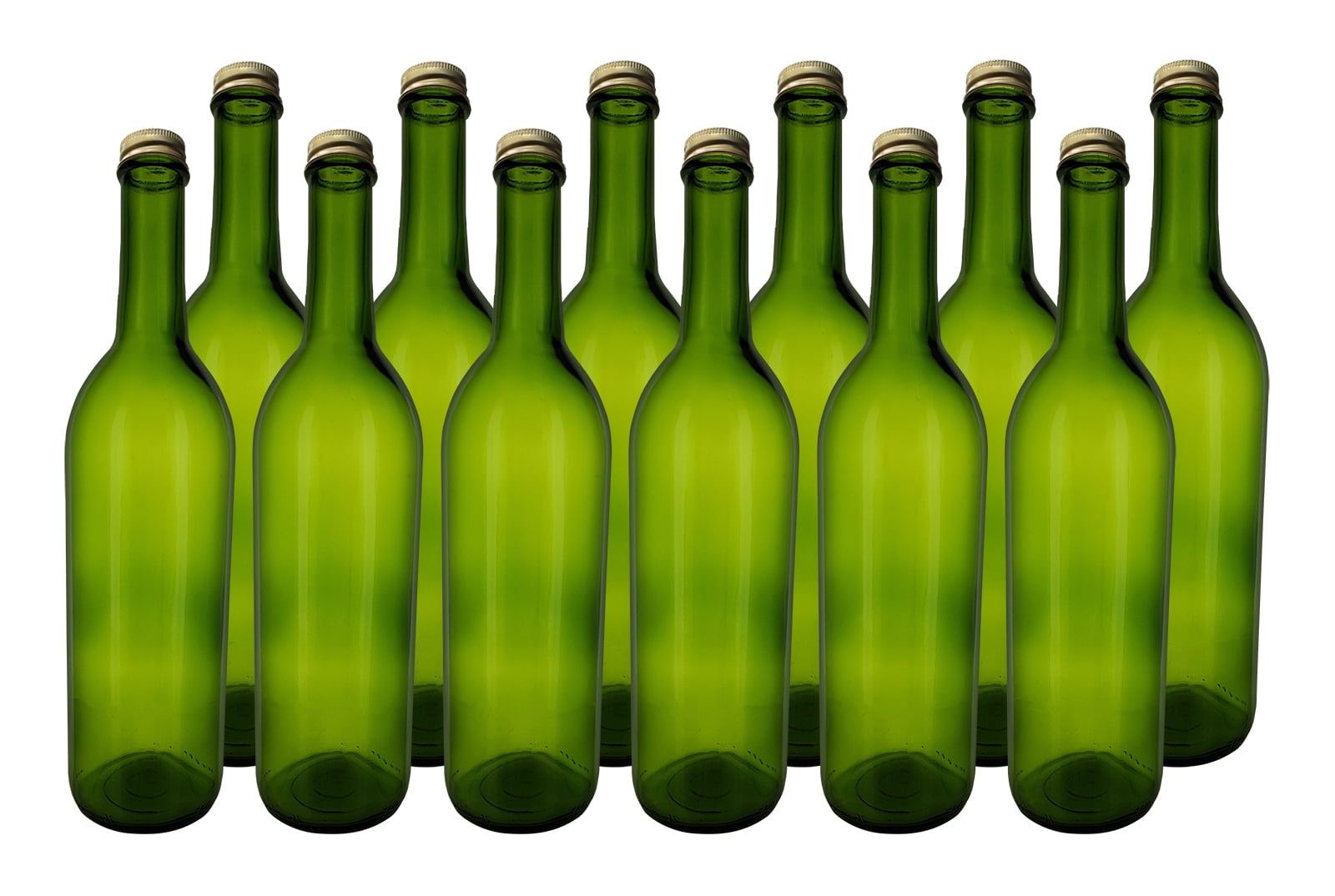 Home Brew Ohio 750ml Green Screw Cap Wine Bottles w/28mm Gold Metal