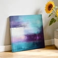 thumbnail image 3 of Canvas Wall Art Purple Teal Canvas Art Print Mottled Graffiti Color Block Abstract Geometric Pictures Wall Decor for Living Room Bedroom Artwork Decorations Stretched Framed Ready to Hang 8"x8", 3 of 9