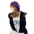 thumbnail image 4 of Happy Date Women Ladies Baggy Beret Chunky Knit Knitted Braided Beanie Hat Ski Cap Black, 4 of 4