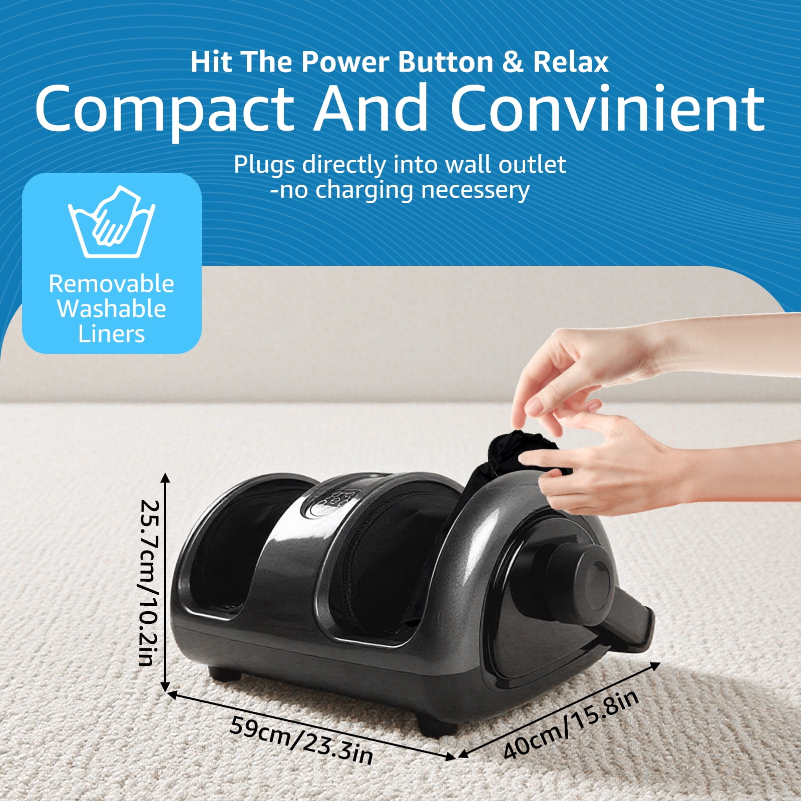 EVGTTI Shiatsu Foot Massager with Control, Deep Kneading, Rolling, and Heat Therapy for Feet, Ankles, Calves, and Legs,Best For Parents