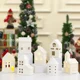 thumbnail image 5 of Adornos navideños de cerámica blanca para casa, luces LED, decoración para el hogar, festival, cono, decoración de escritorio, luz navideña, 5 of 5