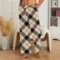 thumbnail image 2 of Fabrcox Mens Pajama Pants Flannel Plaid Baggy Men's Pajama Pants Drawstring Casual Comfy Fall Winter Warm Wide Leg Mens Lounging Pants, 2 of 5