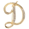 thumbnail image 1 of KAKOWELY creative brooch pin Rhinestone Initial Brooch Pin For Women Letter Brooch Metal Pin For Hat Bag Dress Suit Accessory Creative Brooch Pin Initial Letter Brooch (Letter D), 1 of 5