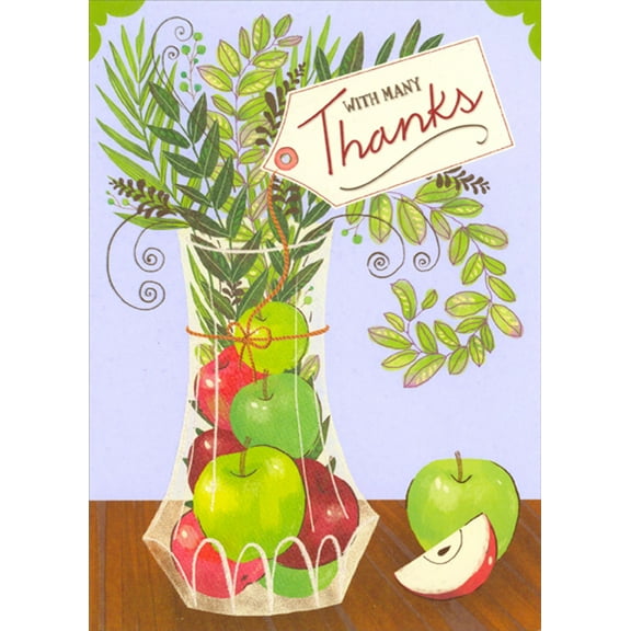 Designer Greetings Apples And Vines In Vase Teacher Appreciation / Thank You Card