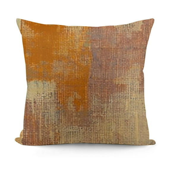 YINGXI Throw Pillow Covers Pillowcase Contemporary Brown Grey Beige Orange Abstract Painting Gray White Blocks Gallery Modern Home Decor Design Pillow Case for Couch Sofa Bed Chai 12x12in