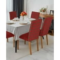 thumbnail image 3 of Stretch Chair Covers Set of 4, Christmas Tartan Red Green Plaid Universal Fit Elastic Decorative Dining Chairs Slipcovers for Wedding, Banquet, Valentine''s Day Romantic Stripe, 3 of 6