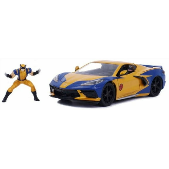 Jada Toys - 1:24 Marvel - Hollywood Rides - 2020 Corvette C8 with Wolverine Figure
