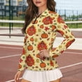 thumbnail image 3 of Yuyamidu Thanksgiving Golf Shirts for Women Turkey Long Sleeve Quarter Zip V-Neck Golf Tennis Shirt Fall Pumpkin Athletic Shirt Size M, 3 of 8