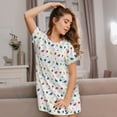 thumbnail image 3 of Picia Happy Graduation Pattern Women’s Nightdress – Casual Short-sleeved Loose-Fit Sleepwear, Soft Cotton Short-Sleeve Sleep Shirt for Relaxation & Comfort, 3 of 6