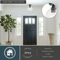 thumbnail image 2 of Marshall 8-in W LED Compatible Matte Black Transitional Semi Flush Mount Ceiling Light Clear Glass Globe, 2 of 12