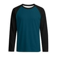 thumbnail image 5 of Hearthz Raglan Long Sleeve Gym Shirts Men Fall Color Block Crewneck Sports Baseball Jerseys T Shirts, 5 of 6