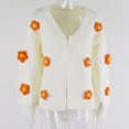 thumbnail image 3 of Chaqueta Cárdigan de punto femenino Casual con cuello en V Elegante Cómodo Sólido Uso diario Cgtredaw M blanco para Mujer, 3 of 9
