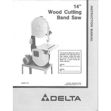 Delta Rockwell 28-245 14" Wood Cutting Band Saw On Open Stand Instructions REPRINT