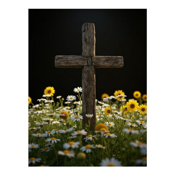 Diamond Art Kit for Adults, Wooden Cross With Flowers Diamond Painting for Adults Beginners, DIY Diamond Art Painting Kits, 5D Diamond Painting Crafts for Home Decor 12x16 Frameless