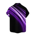 thumbnail image 4 of ZCFZJW Men's Vintage Striped Color Block Pritned Summer Bowling Shirt Short Sleeve Button Down Summer Cuba Beach Shirts with Pockets Purple M, 4 of 4