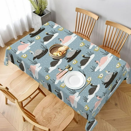 

Table Cloth Rectangle Table Swan Princess On Lake Tablecloth 60 x 90 Inch Wrinkle Resistant Decorative Fabric Table Cover for Dining Party Indoor Outdoor