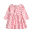 thumbnail image 2 of Vestido de princesa con estampado de margaritas de manga larga para niñas pequeñas, 2 of 8